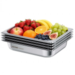 VEVOR 4 tk roostevabast aurupannid 1/2 suurus, 63.5mm s&uuml;gavus, 3.8L, roostekindel, korduvkasutatav toitlustusn&otilde;ud