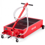 VEVOR Madala profiiliga 75,7L &otilde;likogumispann k&auml;sipumba, 2,2m vooliku, rataste ja kokkuklapitava k&auml;epidemega - Punane