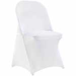 12 tk Valged venivad spandeksist kokkupandavate toolide katted &ndash; universaalsed, pestavad kattekatted pulmadeks, pidudeks, bankettideks