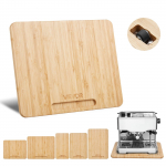 VEVOR naturaalsest puidust seadmete liugur 26.7x33cm, kummirataste ja k&auml;epidemega, kohvimasinatele, k&ouml;&ouml;gile