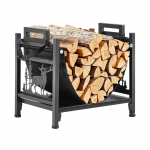 VEVOR 45cm Siseruumide Puuhunnik Metallraamiga ja Kangaskandjaga, 18kg Kandev&otilde;ime, Kaminapuude Hoidik