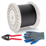 VEVOR 152.4m 3.18mm 316 roostevabast terastrossi komplekt l&otilde;ikuri ja kinnastega, 7x7, 7.1kN v&auml;listingimustesse