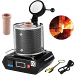 VEVOR 1350W digitaalne kulla sulatusahi 1kg keraamilise tiigluga, kuni 1150&deg;C, kulla, h&otilde;beda, vase ja alumiiniumi sulatamiseks