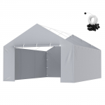 VEVOR 4-paneeline k&uuml;lgseinaga varikatuse kate 4x6m, veekindel UV-kaitsega PE kangas 13x20ft garaažiraamile, hall, raam ei kuulu komplekti