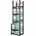 VEVOR k&uuml;lmutusaine balloonide riiul 395x330x1265mm, 1 x 22,7kg, 2 x 13,6kg, 3 v&auml;ikest ballooni, teras, freoonile ja gaasidele