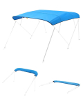 VEVOR 4-kaareline Bimini varikatuse kate, 600D pol&uuml;ester, veekindel 244x231&ndash;244cm, sinine, hoiukotiga