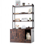 VEVOR peidetud kassiliivakasti m&ouml;&ouml;bel 3 riiuliga, MDF kapp suurtele kassidele, 85x49x149cm, tumepruun