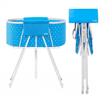 VEVOR Kaasaskantav Kokkupandav T&otilde;stetud Lemmiklooma Vann V&auml;ikestele ja Keskmistele Koertele ja Kassidele, Kiirdrenaaž, Siseruumides/V&auml;ljas, Helesinine