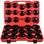 VEVOR 30-osaline madala profiiliga &otilde;lifiltri padrunite komplekt, vastupidav teras, 65&ndash;120mm, 3/8" ajam, autohoolduseks