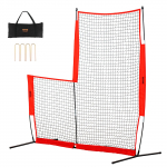 VEVOR 213x213 cm L-kujuline pesapalli ja pehmepalli viskev&otilde;rk kandekotiga, kahepoolne turvav&otilde;rk viskajale