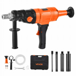VEVOR 1500W teemantpuurmasin, 200 mm k&auml;sitsi betoonpuur 4 puuriotsaga, m&auml;rg/kuiv puurimine, 2 kiirust, 1000/2250 RPM