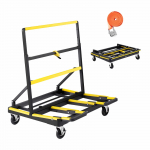 VEVOR Raskeveokite Kipsplaadi K&auml;ru, 816 kg Kandev&otilde;ime, Terasraam Rihma ja Rattastega Vineeri ja Klaasi Veoks