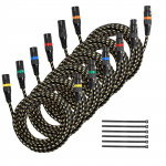 VEVOR 7,62 m XLR mikrofonikaablite komplekt, 6 tk, varjestatud 3-kontaktilised kullatud otsikud, lavale, mikserile, k&otilde;laritele, stuudiosse