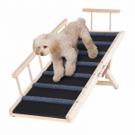 VEVOR reguleeritav kokkupandav puidust lemmikloomade ramp 120 cm, libisemiskindla pinnaga, k&otilde;rgus 35&ndash;70 cm