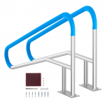 VEVOR 2 tk basseinik&auml;sipuud 140x81cm roostevabast terasest koos katete ja kinnitusplaatidega sise-/v&auml;lisbasseinidele ja spaadele