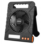 VEVOR 10000mAh p&auml;ikeselaetav ventilaator LED-laternaga, 18 cm kaasaskantav 4-kiiruseline ventilaator taimeri ja USB-toitega