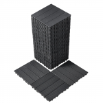 VEVOR 36-osaline &uuml;hendatav terrassiplaatide komplekt, 30x30 cm, 3,3 m&sup2; veekindel v&auml;listingimuste plastp&otilde;rand r&otilde;dule, aeda, terrassile - Tumehall