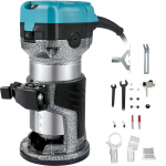 VEVOR 710W puidufrees 3 padruniga, muudetav kiirus 13000&ndash;33000 p/min, fikseeritud alus, alumiiniumkorpus puidut&ouml;&ouml;ks