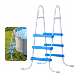 VEVOR 3-astmeline A-raam redel maapealsele basseinile, teras, 91,4 cm seina k&otilde;rgus, 136 kg kandev&otilde;ime, libisemiskindlad laiad astmed, valge/sinine