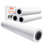 VEVOR 609mm x 45.7m ploteripaber, 80g/m&sup2; CAD paber, 4 rulli 50.8mm s&uuml;damikuga inseneri- ja arhitektijoonisteks