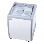 VEVOR 158L Kaubanduslik J&auml;&auml;tise Vitriin S&uuml;gavk&uuml;lmik Klaasist Liugustega, LED Valgustus ja Lukustatavad Rattad - Valge