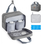 VEVOR Portable Breast Pump Bag with Ice Pack, Fits M5/M6 Pumps, Insulated Storage for Breastmilk & Accessories, Grey