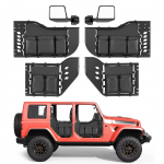 VEVOR terastorustest pooluksed koos peeglitega 4-ukselisele Jeep Wrangler JL 2018-2026 ja Gladiator JT 2020-2026, esi- ja tagauksed, kottidega
