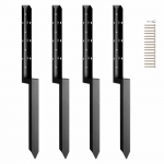 VEVOR 4-osaline tugevast terasest aiaposti ankrukomplekt, 50,8x50,8mm maaspikad 2" puidust postidele, roostevastane