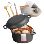VEVOR 4,7L malmist pada pannkaanega, 2-in-1 eelmaitsestatud pott ja leivak&uuml;psetuskomplekt, kuumuskindel kuni 260&deg;C