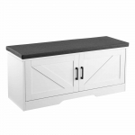 VEVOR jalan&otilde;ude hoiupink 100x35,5x46 cm, pehmendusega iste, 2 l&uuml;kandust, reguleeritav riiul, valge + must, esikusse v&otilde;i magamistuppa