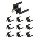 VEVOR 10 tk mattmustad privaatsed ustelingid, p&ouml;&ouml;ratav lingiga, v&otilde;tmevaba lukustus, 45&deg; avamine, magamis- ja vannituppa