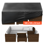 VEVOR 420D veekindel terrassim&ouml;&ouml;bli kate, 320x320x81 cm, UV- ja tuulekindel lauakatte ja toolikate, must