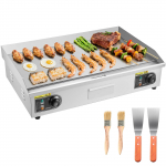 VEVOR 4400W kommertslik elektriline grill 725x400mm, 50&ndash;300&deg;C, roostevabast terasest tasapind grill koos spaatlite ja harjadega