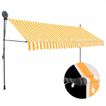 K&auml;sitsi sisset&otilde;mmatav varikatus, LED, 400 cm, valge ja oranž
