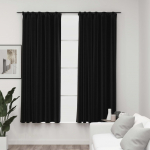 Pimendavad kardinad konksudega, 2 tk antratsiit 140 x 175 cm