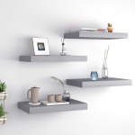 Seinariiulid, 4 tk, hall, 40 x 23 x 3,8 cm mdf