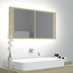 LED-peeglikapp sonoma tamm 90x12x45 cm, akr&uuml;&uuml;l