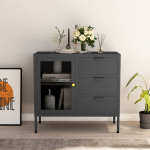 Puhvetkapp, antratsiit, 75 x 35 x 70 cm, teras ja klaas