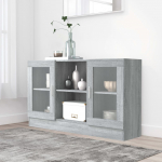 Vitriinkapp, hall sonoma tamm, 120 x 30,5 x 70 cm, tehispuit