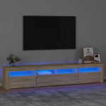 Telerialus LED-tuledega, sonoma tamm, 210x35x40 cm