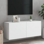 Seinale kinnitatav telerikapp, valge, 100 x 30 x 41 cm
