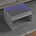 Diivanilaud LED-tuledega, hall sonoma tamm, 70x50x50cm