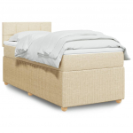 Kontinentaalvoodi madratsiga, kreemjas, 80x200 cm, kangas