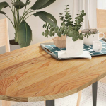 Lauaplaat, helepruun, 140 x 60 x 2 cm, tammepuit ovaalne