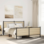 Metallist voodiraam ilma madratsita sonoma tamm 137x190 cm