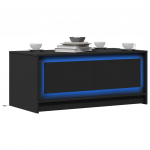 Diivanilaud LED-tuledega, must, tehispuit