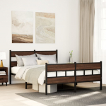Metallist voodiraam ilma madratsita pruun tamm 160x200 cm