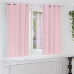 Kardinad r&otilde;ngastega 2 tk beebiroosa 175 x 140 cm pol&uuml;ester