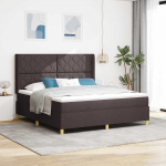 Kontinentaalvoodi madratsiga peaga tumepruun 180 x 200 cm kangas