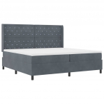 Kontinentaalvoodi peatsiga tumehall 200 x 200 cm samet